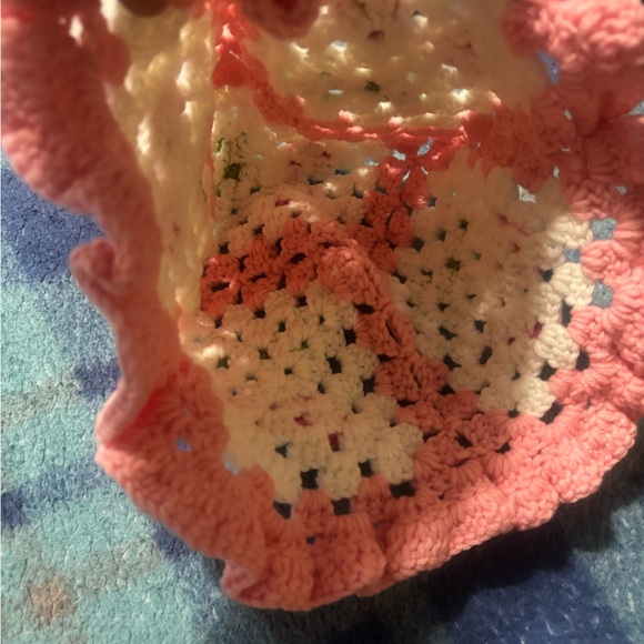 Pink Crochet Cherry adult Hat - Picture 3 of 3